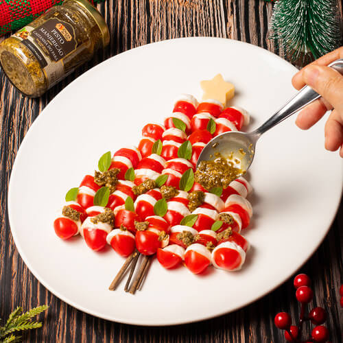 Caprese Aperitivo de Natal: Uma Delícia Decorativa para Encantar Seus Convidados